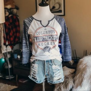 Columbus Blue Jackets Hockey Raglan Tee